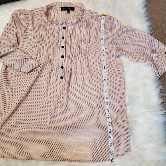 Jasmine & Juliana Pink Blouse Polka Dot Sz Sm - Picture 5 of 11